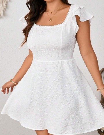 
						Rochie scurta SHEIN CURVE, alb