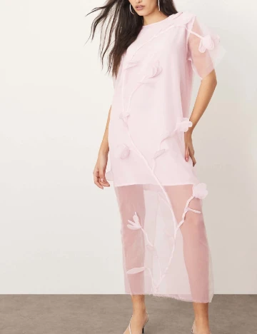Rochie medie Arrange, roz