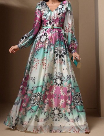 
						Rochie lunga Toleen, mix culori