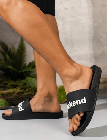 Slapi SHEIN, negru Negru