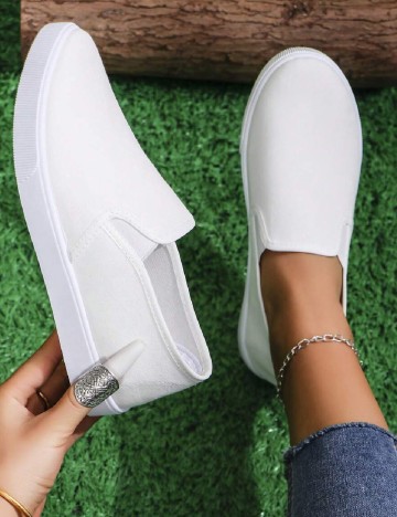 
						Espadrile SHEIN, alb