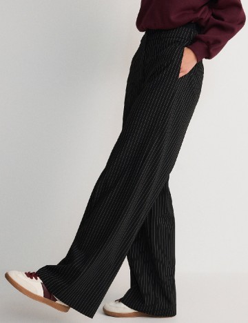 Pantaloni Reserved, negru/alb
