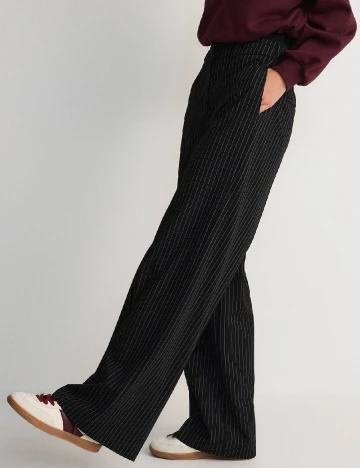 Pantaloni Reserved, negru/alb