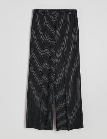 Pantaloni Reserved, negru/alb