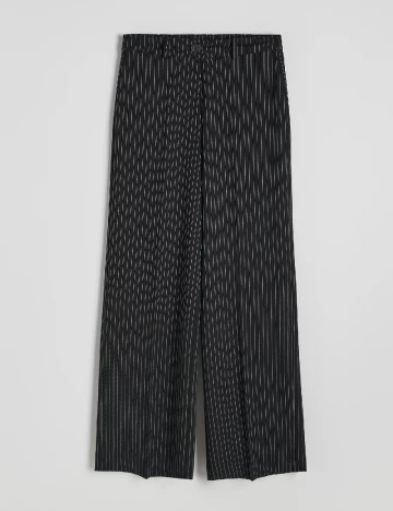 Pantaloni Reserved, negru/alb