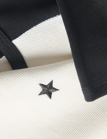 Tricou Reserved, ecru/negru