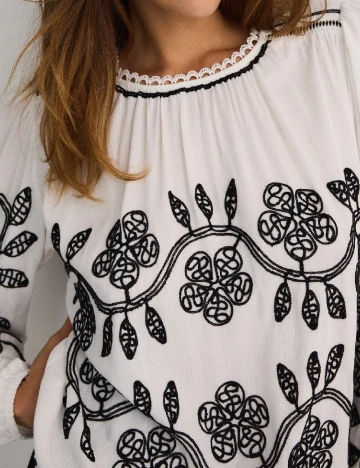 Bluza Reserved, alb/negru