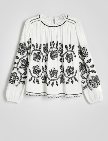Bluza Reserved, alb/negru