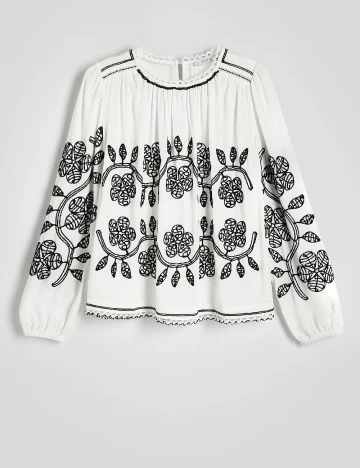 Bluza Reserved, alb/negru