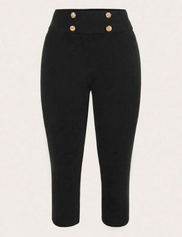 Pantaloni trei sferturi SHEIN, negru
