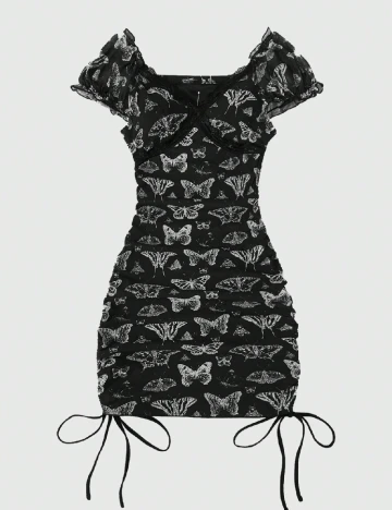 Rochie scurta Romwe Plus Size, negru