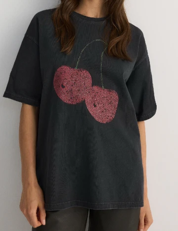 Tricou Reserved, gri inchis