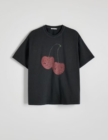 Tricou Reserved, gri inchis