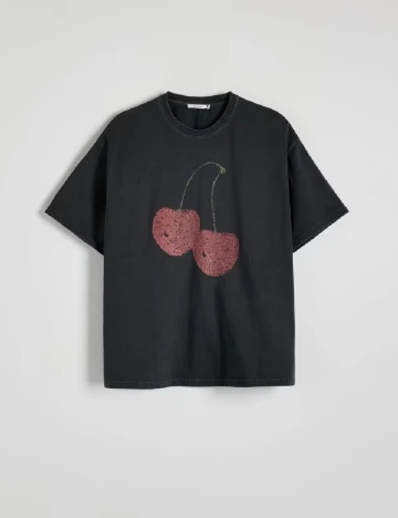 Tricou Reserved, gri inchis
