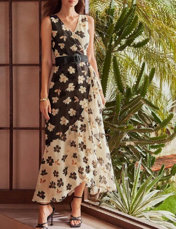 Rochie medie MOTF, crem