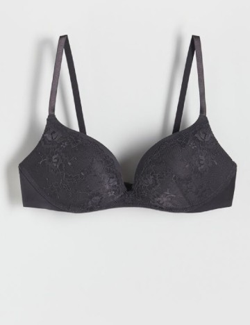 Sutien Reserved, gri inchis