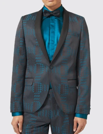 Sacou TWISTED TAILOR, maro/turcoaz
