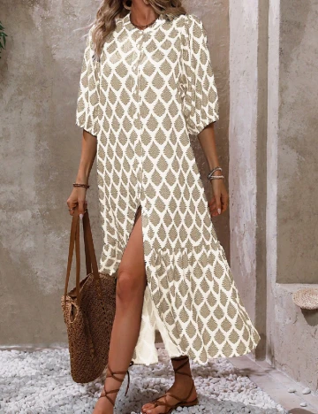 Rochie lunga SHEIN, crem Crem