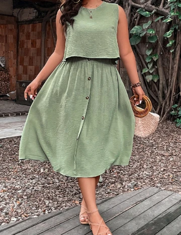 Compleu SHEIN CURVE, verde Verde