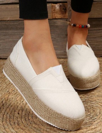
						Espadrile SHEIN, ecru