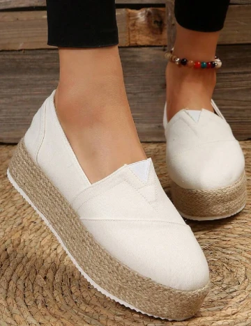 Espadrile SHEIN, ecru Alb