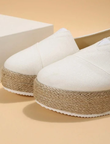 Espadrile SHEIN, ecru Alb