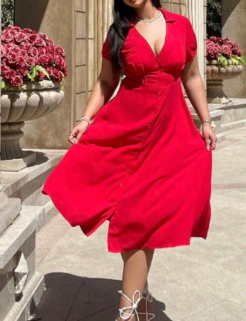 Rochie medie SHEIN CURVE, rosu Rosu