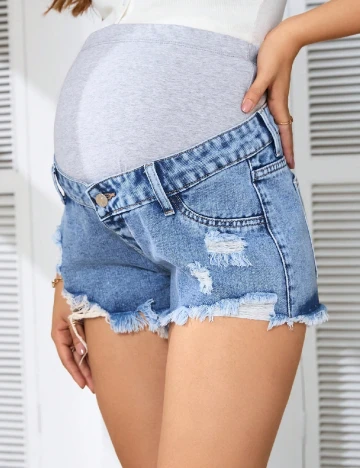 Pantaloni scurti SHEIN Maternity, albastru Albastru