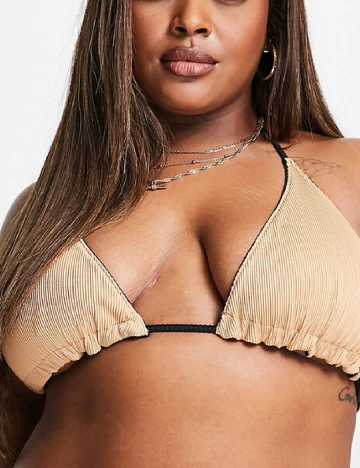 Sutien de baie reversibil We Are We Wear Plus Size, negru/maro Negru