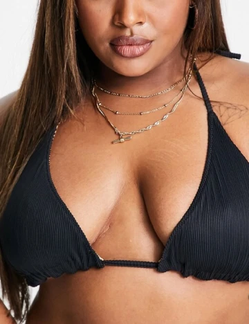 Sutien de baie reversibil We Are We Wear Plus Size, negru/maro Negru
