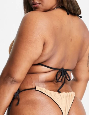 Sutien de baie reversibil We Are We Wear Plus Size, negru/maro Negru