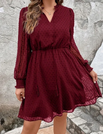 Rochie scurta SHEIN CURVE, visiniu Rosu