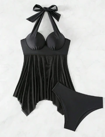 Costum de baie SHEIN, negru Negru