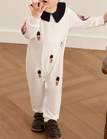 Salopeta Shein Kids, alb Alb
