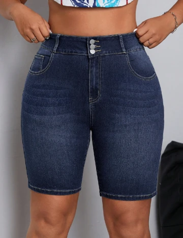 Pantaloni scurti SHEIN CURVE, albastru Albastru