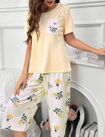 Pijama SHEIN, alb/crem