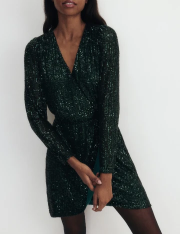 Rochie scurta Reserved, verde inchis Verde
