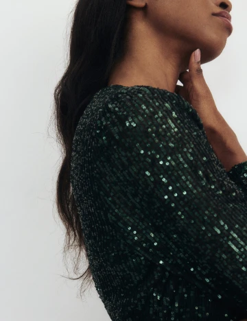 Rochie scurta Reserved, verde inchis Verde