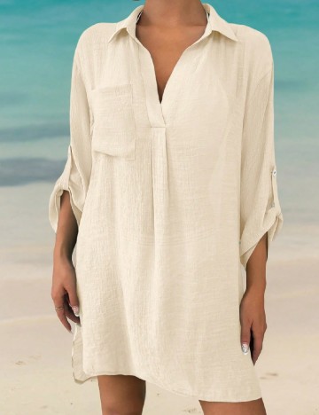 
						Rochie de plaja SHEIN, crem