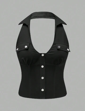 Top SHEIN, negru Negru