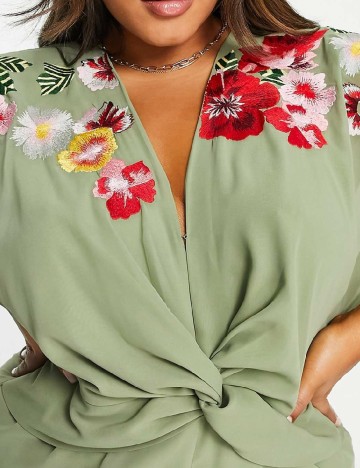 Salopeta Hope & Ivy Plus Size, verde