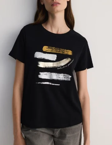 Tricou Reserved, negru Negru