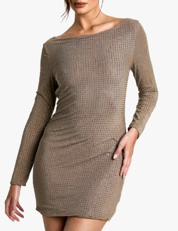 Rochie scurta Boohoo, maro Maro