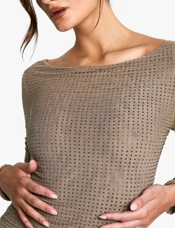 Rochie scurta Boohoo, maro Maro