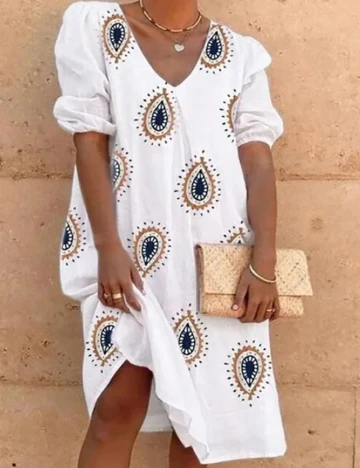 Rochie medie SHEIN, alb Alb