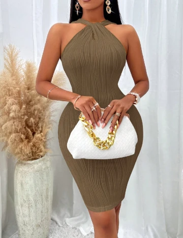 Rochie scurta SHEIN, maro Maro