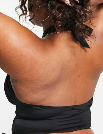 Top de baie We Are We Wear Plus Size, negru Negru