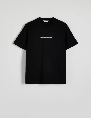 Tricou Reserved, negru Negru