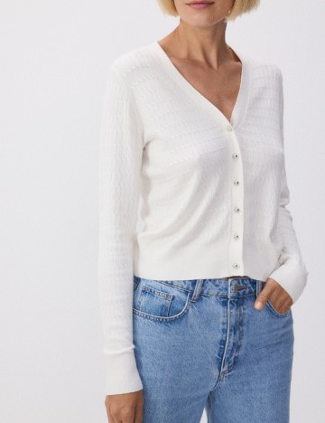 Cardigan Reserved, alb