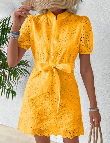 Rochie scurta SHEIN, galben Galben